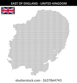 Raster dots outline the region of East England