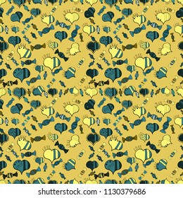 Raster. Elegant, bright and seamless white, blue and neutral flower pattern design. It can be used on mug prints, baby apparels, wallpaper, wrapping boxes etc.