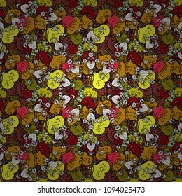 Raster fancy love shape seamless pattern background. Valentines Day. White, blue and black.