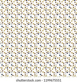 Raster Fashionable fabric pattern. Cute flowers pattern with white, black and blue colors. Flat Flower Elements Design. Colour Spring Theme seamless pattern Background.