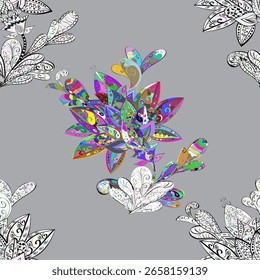 Raster floral pattern in doodle style with flowers. Gentle, tender floral background. Flowers on pleasant colors.
