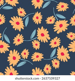 Raster floral seamless pattern. Elegant tropical background with hibiscus flowers, leaves, jungle plants, hand drawn elements. Abstract exotic botanical ornament. Repeat design for wallpapers, textile