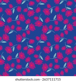 Raster floral seamless pattern. Elegant tropical background with hibiscus flowers, leaves, jungle plants, hand drawn elements. Abstract exotic botanical ornament. Repeat design for wallpapers, textile