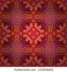 Raster geometric blue, magenta and gray seamless background.