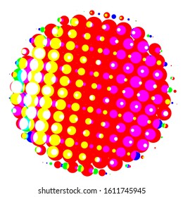 Raster halftone spotted background. Raster circles. Bitmap pattern. Circle abstract background. Vector bitmap raster. Dotted background. Pop art background.