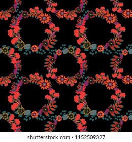Raster illustration of dynamic composition made of blue, green and beige colors rounded shapes lines in diagonal rhythm seamless pattern.