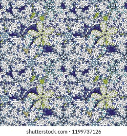 Raster illustration. Retro pattern antique style acanthus. Vintage baroque mandala ornament on neutral, pink, violet, orange and green colors. Decorative design element filigree calligraphy.