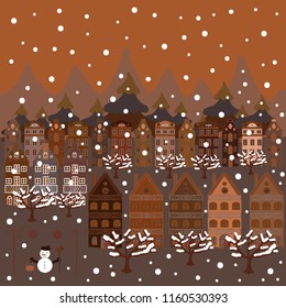 Raster illustration. Seamless Print. Elements blue, black, white, pink and violet on colors. Flat doodles. Design. Cute fabric pattern.