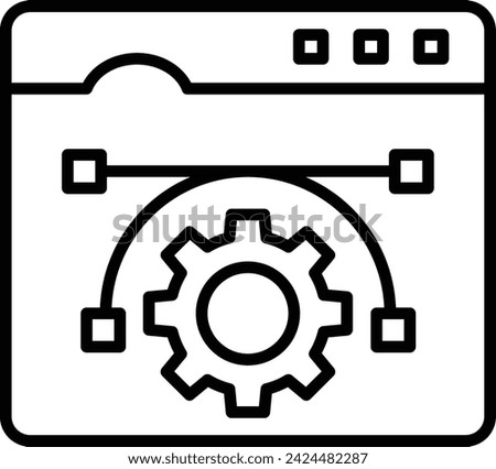 Raster image resizer vector outline design, Web design and Development symbol, user interface or graphic sign, website builder stock illustration, corner points action toolbox concept