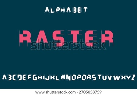 RASTER - Industrial Architect Structure Display Font, vector illustration,
