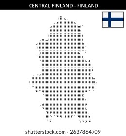 Raster map of Central Finland with dots