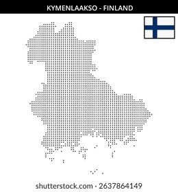 Raster map of Kymenlaakso in Finland using dots
