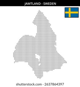 Raster map of Jämtland outlined in dots
