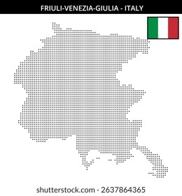 Raster map outlines Italy region