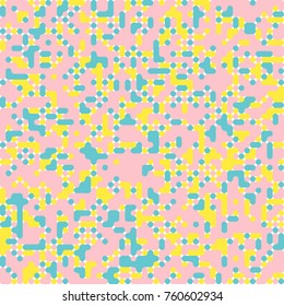 Raster of Pixel Art con fondo abstracto hecho de formas geométricas, efecto de píxeles redondeados, diseño de 8 bits, ideal para niños Decoración de habitaciones, Acondicionamiento, Tarjetas, Ducha para bebés, Banners, fondos