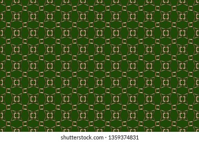 Raster seamless geometric pattern. Geometrical texture with hexagonal grid, diamond shapes, triangles, mesh, lattice. Modern design for decor, Simple abstract repeat background. 