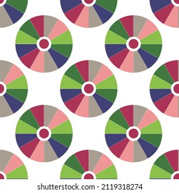 Raster Seamless Multicolor Brick Pavement Circular Tiling Pattern Abstract Background,Colorful circle summer diagram, vector illustration isolate on white