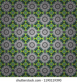 Raster seamless pattern, repeating abstract figures. Illustration in brown, yellow and orange colors. Graphic modern seamless pattern for fabric, event, wallpaper etc.