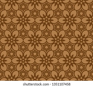 Raster seamless pattern. Rich fashionable floral texture for wallpaper, interior, tiles, print, textiles, packaging and various types of design. brown pattern, brown image, Luxury vector pattern.     