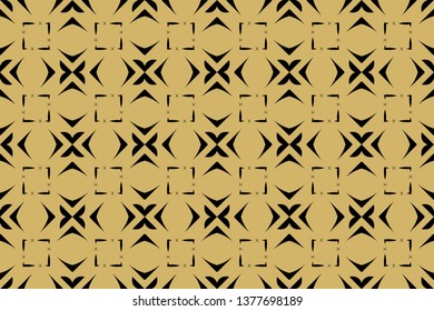 Raster seamless pattern. Rich fashionable floral texture for wallpaper, interior, tiles, print, textiles, packaging and various types of design. Abstract classic golden pattern 