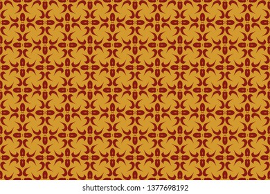 Raster seamless pattern. Rich fashionable floral texture for wallpaper, interior, tiles, print, textiles, packaging and various types of design. Abstract classic golden pattern 