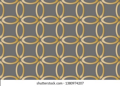 Raster seamless pattern. Rich fashionable floral texture for wallpaper, interior, tiles, print, textiles, packaging and various types of design. Abstract classic golden pattern 