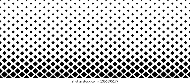 Raster square. Halftone geometric squares background. Vector line seamless pattern. Polka dot.  Black gradient border pattern.