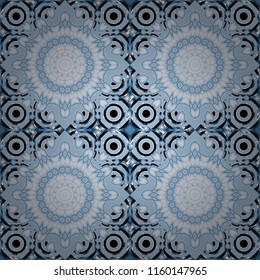 Raster tiled background. Seamless rhombus pattern. Traditional design of 50s. Pin up style. Fabric spring ornament with tiles. Abstract holiday wrapping paper in gray, black and white.