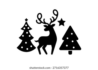 conjunto de ícones de natal de versão raster
