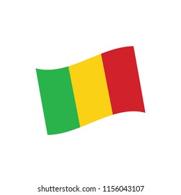 Raster version. National flag of Mali: green, yellow and red vertical stripes.