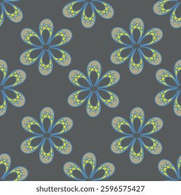 Raster version. Seamless floral wallpaper. Pattern in classic style with flowers and twigs