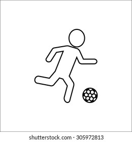 Raster version. Soccer, football players silhouettes icons