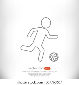 Raster version. Soccer, football players silhouettes icons