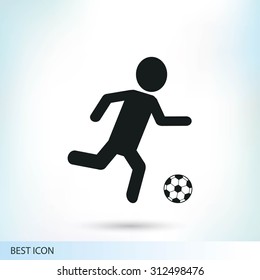 Raster version. Soccer, football players silhouettes