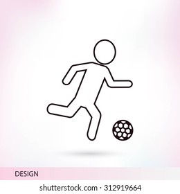 Raster version. Soccer, football players silhouettes icons