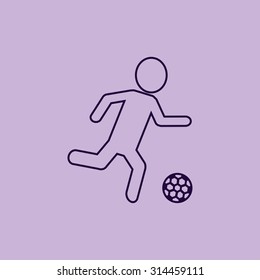 Raster version. Soccer, football players silhouettes icons