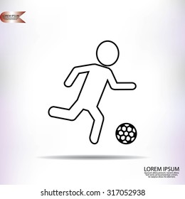 Raster version. Soccer, football players silhouettes icons
