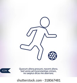 Raster version. Soccer, football players silhouettes icons