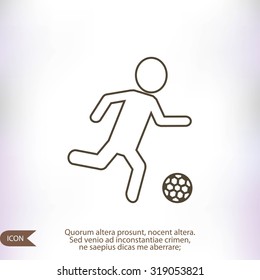 Raster version. Soccer, football players silhouettes icons