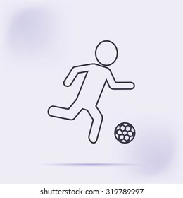 Raster version. Soccer, football players silhouettes icons