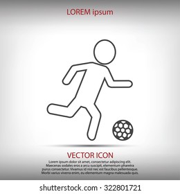 Raster version. Soccer, football players silhouettes icons