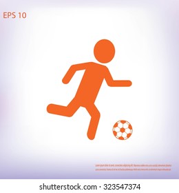 Raster version. Soccer, football players silhouettes