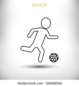Raster version. Soccer, football players silhouettes icons