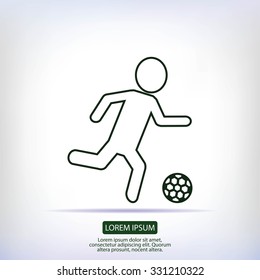 Raster version. Soccer, football players silhouettes icons
