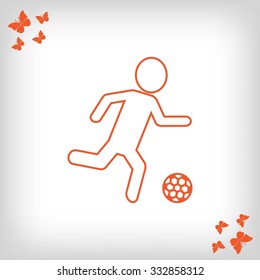 Raster version. Soccer, football players silhouettes icons