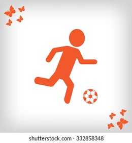 Raster version. Soccer, football players silhouettes