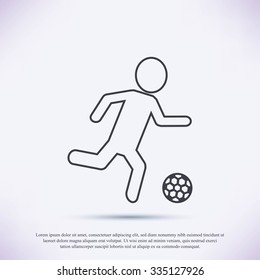 Raster version. Soccer, football players silhouettes icons