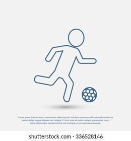 Raster version. Soccer, football players silhouettes icons