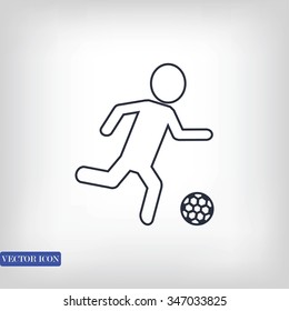 Raster version. Soccer, football players silhouettes icons