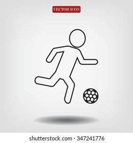 Raster version. Soccer, football players silhouettes icons